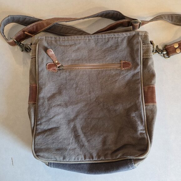 Myra Bag - Floral Canvas Leather - Crossbody Shoulder Boho Cottagecore Artisan - Picture 4 of 8